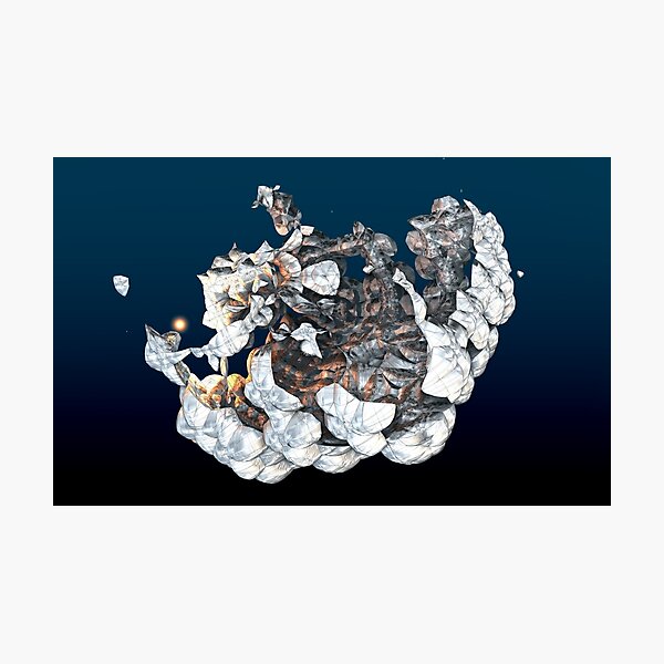 Shimmy Shoom Chrome Fractal Photographic Print
