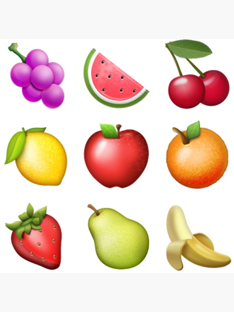 Póster «Paquete de pegatinas de la colección de frutas Emoji» de