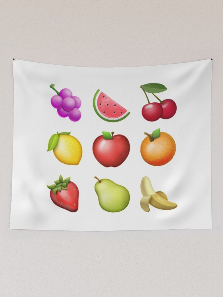 Fruit Emoji Collection Sticker Pack Tapestry for Sale by Katie's Redbubble