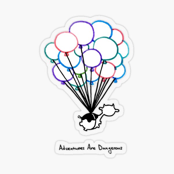Birthday Balloon Cow Transparent Sticker