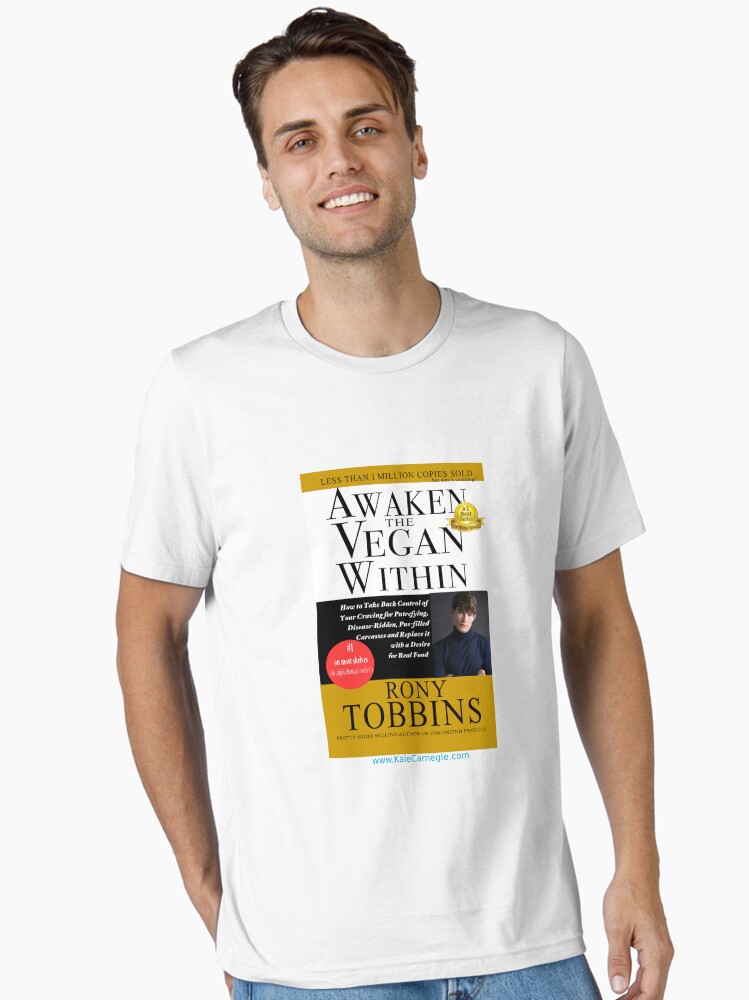 Thumbnail 1 of 7, Essential T-Shirt, Awaken the Vegan Within by Rony Tobbins designed and sold by KaleCarnegie.