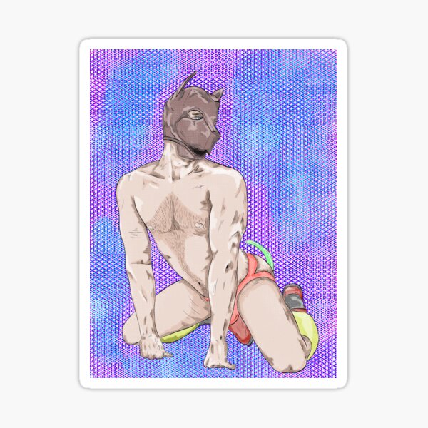 Portrait of a Proud Pup - Gay Illustration Sticker