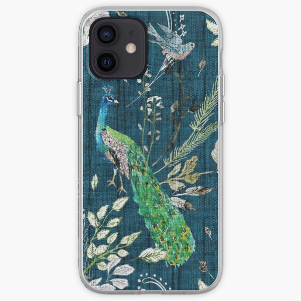 Peacock Chinoiserie (teal) iPhone Soft Case