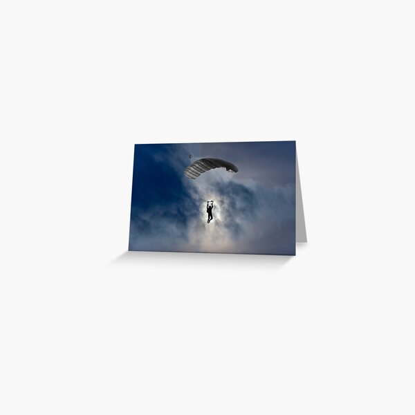 Skydiver and moon Greeting Card