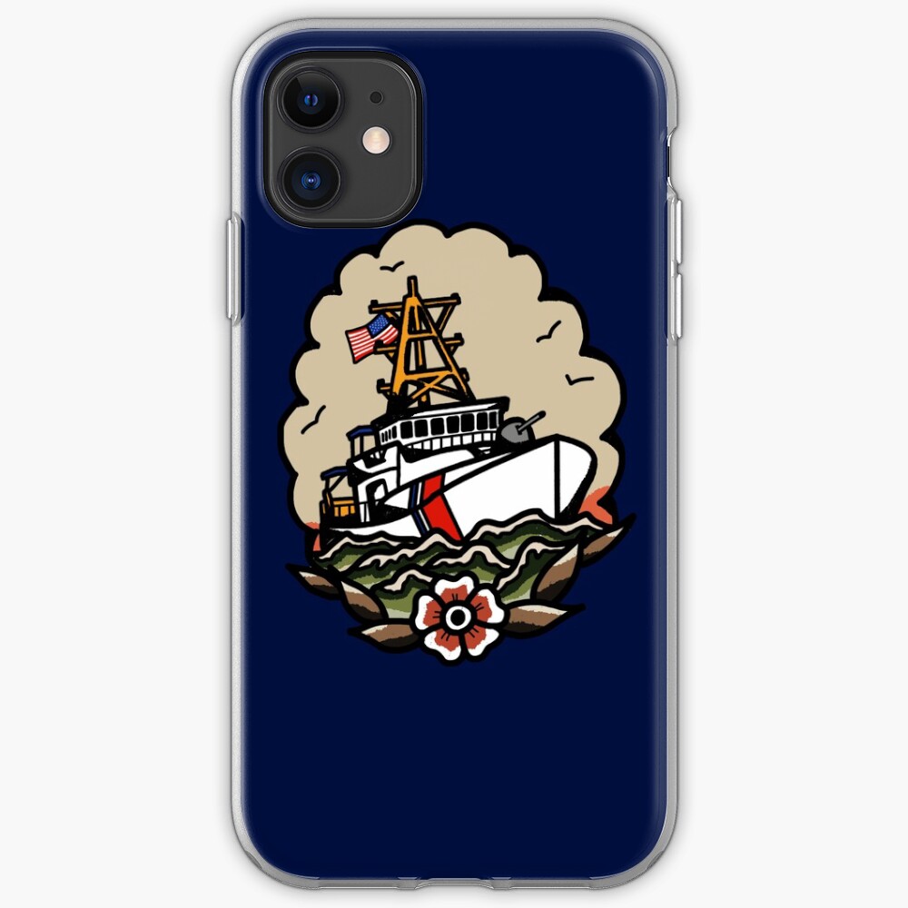 Underway Coast Guard Fast Response Cutter Traditional Tattoo Flash iPhone Case & Cover