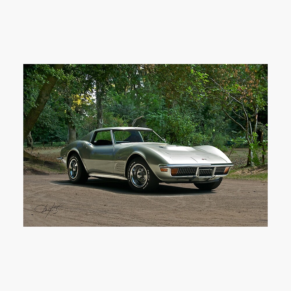 1970 Chevrolet Corvette Print Classic Cars Stingray Photo Vintage Vehicle Poster 