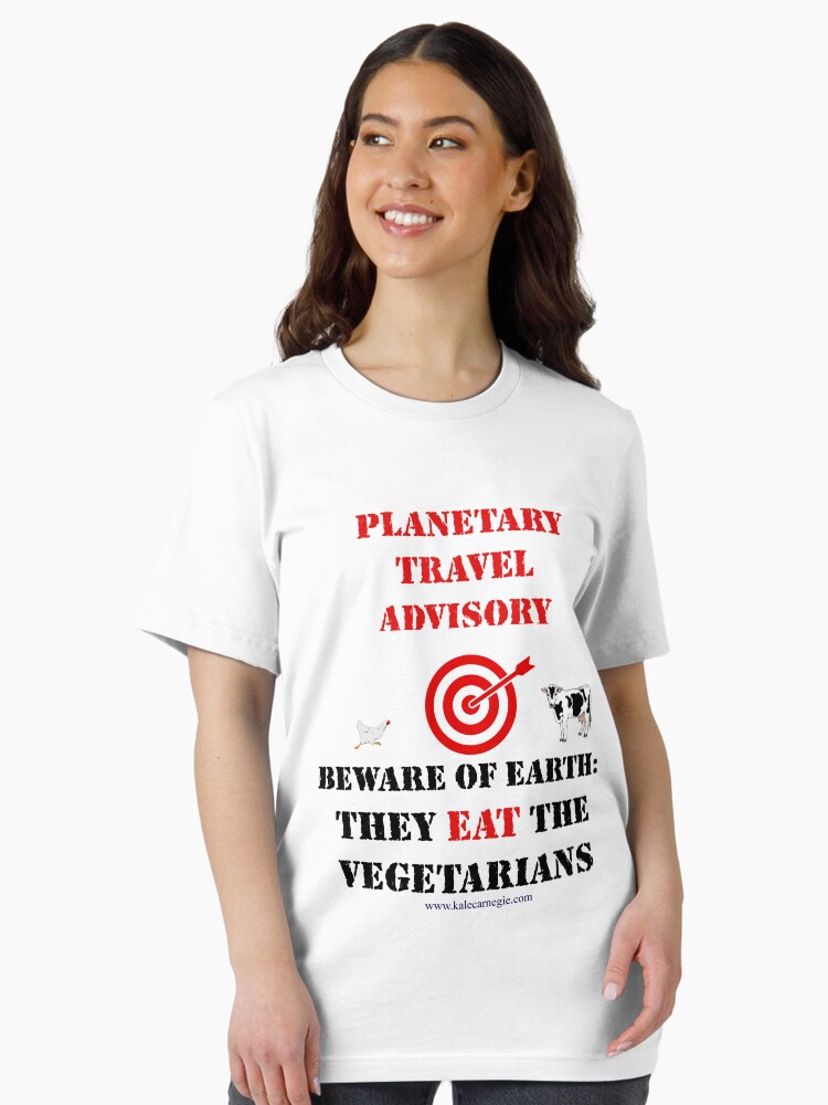 Thumbnail 2 of 7, Essential T-Shirt, Beware of Earth. They Eat the Vegetarians designed and sold by KaleCarnegie.