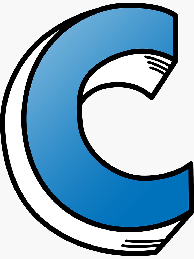 Blue Letter C - Blue - Sticker