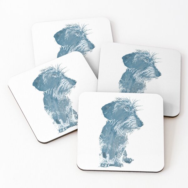 Item preview, Dachshund - Rauhaardackel painted with watercolors designed and sold by dackelfieber.