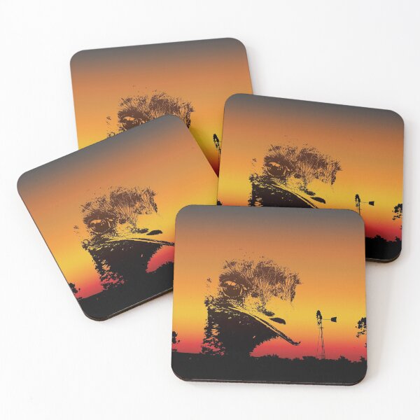 Item preview, The Australian Native Animal Series: Emu - The Iconic Flightless Bird & Bush Windmill with the Sunset Colors of Golden Hour designed and sold by Karen McFarland.