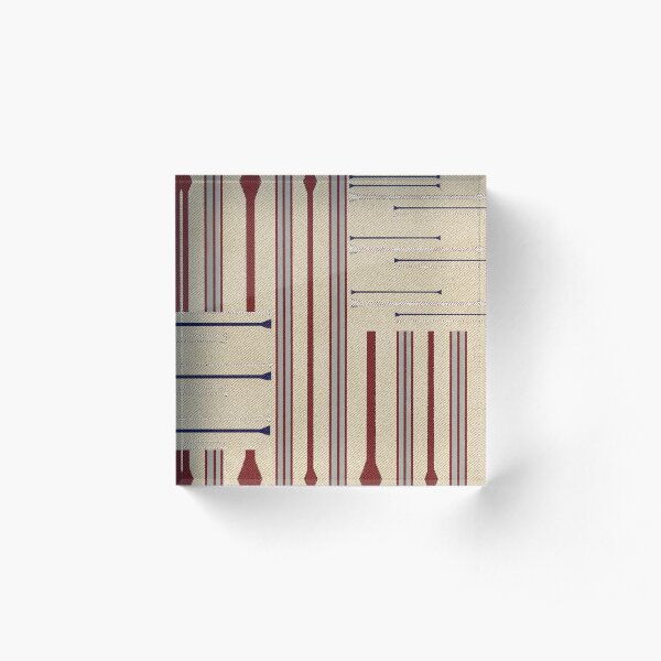 Modern Ticking Stripe Acrylic Block