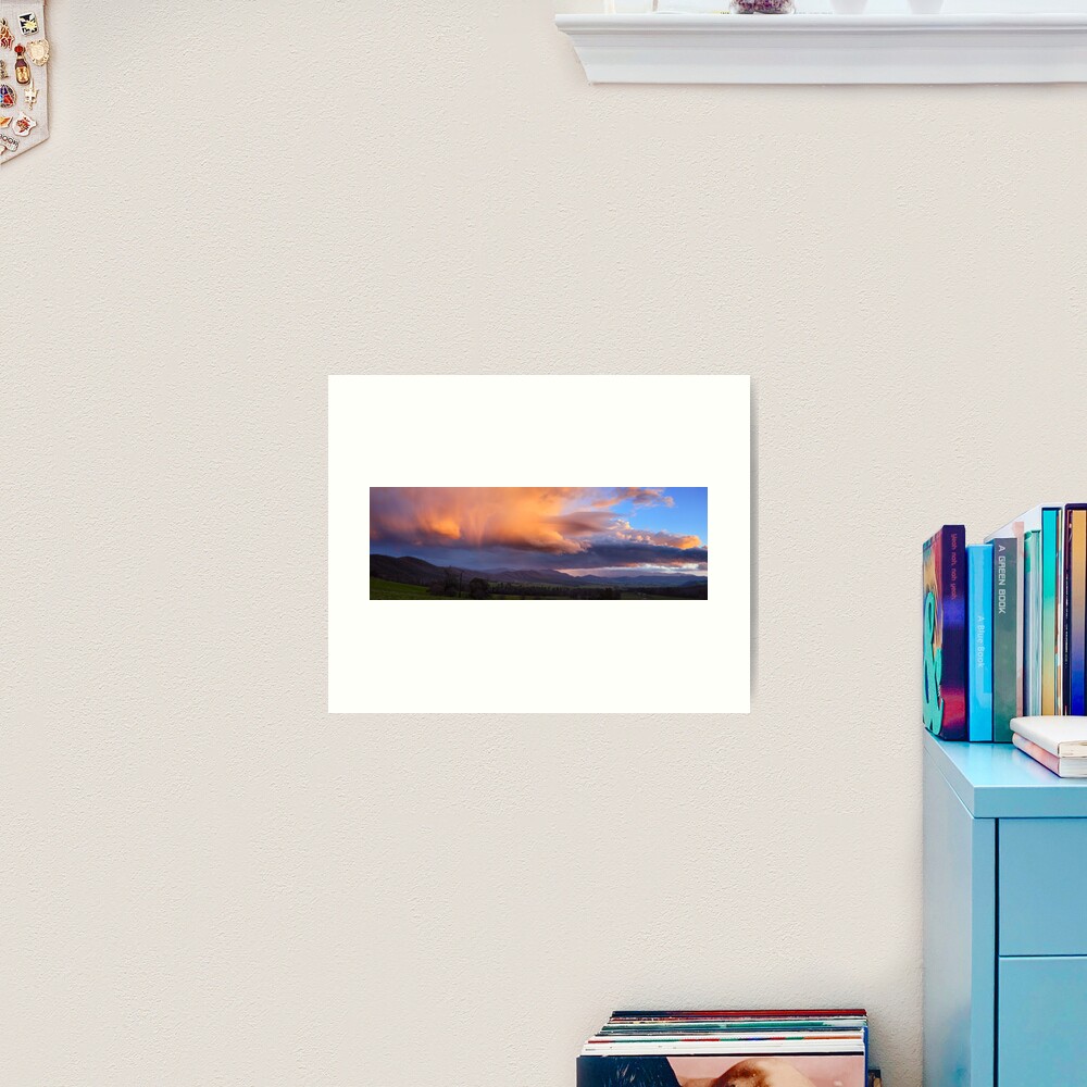 Stormy Sunset over Happy Valley, Myrtleford, Victoria, Australia Art Print