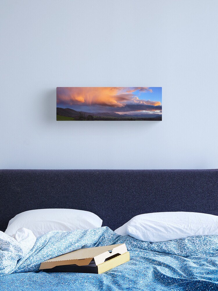 Thumbnail 2 of 3, Canvas Print, Stormy Sunset over Happy Valley, Myrtleford, Victoria, Australia designed and sold by Chockstone.
