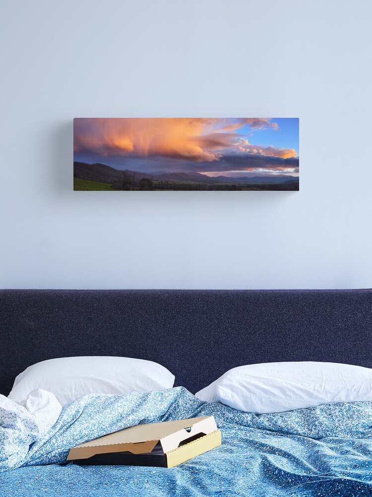 Thumbnail 2 of 3, Canvas Print, Stormy Sunset over Happy Valley, Myrtleford, Victoria, Australia designed and sold by Chockstone.