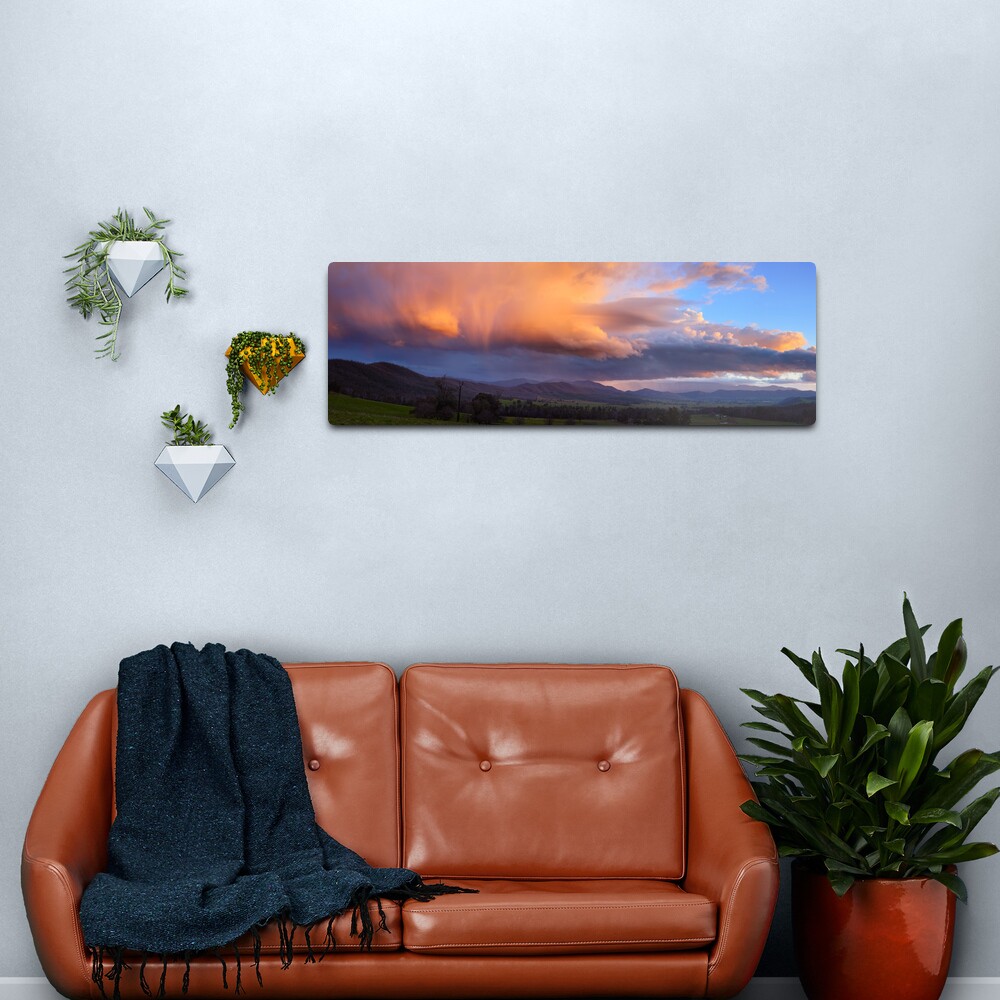 Stormy Sunset over Happy Valley, Myrtleford, Victoria, Australia Metal Print
