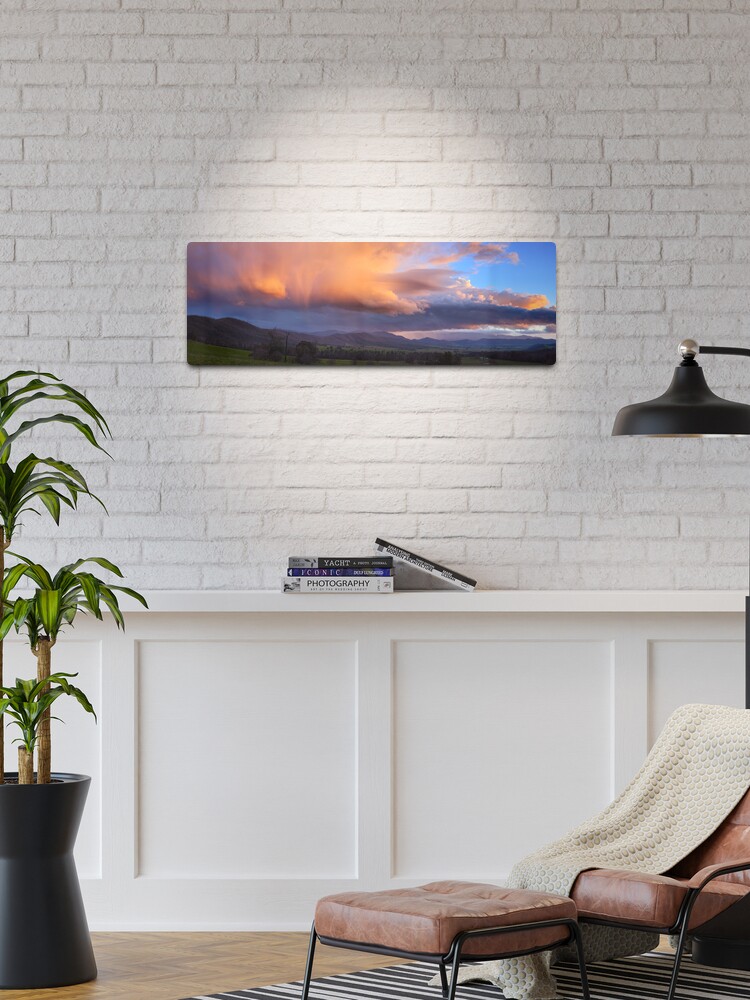 Thumbnail 1 of 4, Metal Print, Stormy Sunset over Happy Valley, Myrtleford, Victoria, Australia designed and sold by Michael Boniwell.