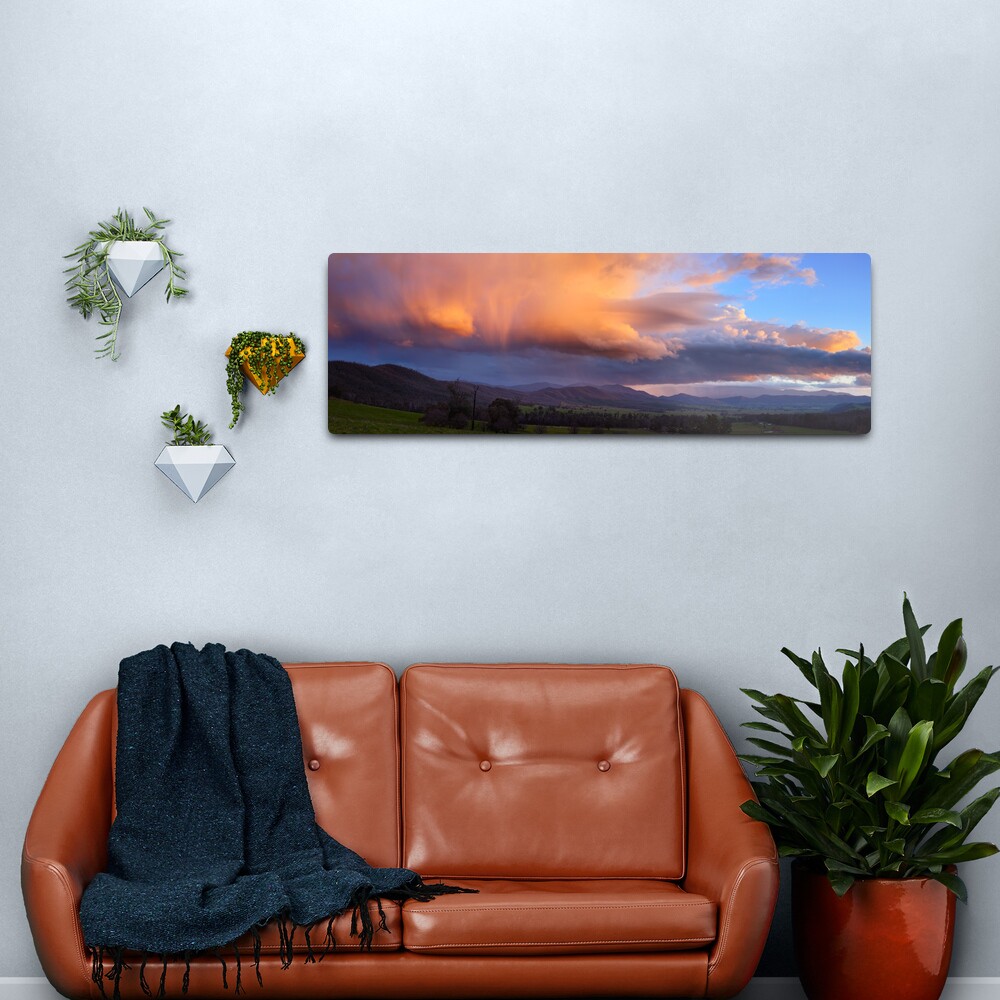 Stormy Sunset over Happy Valley, Myrtleford, Victoria, Australia Metal Print