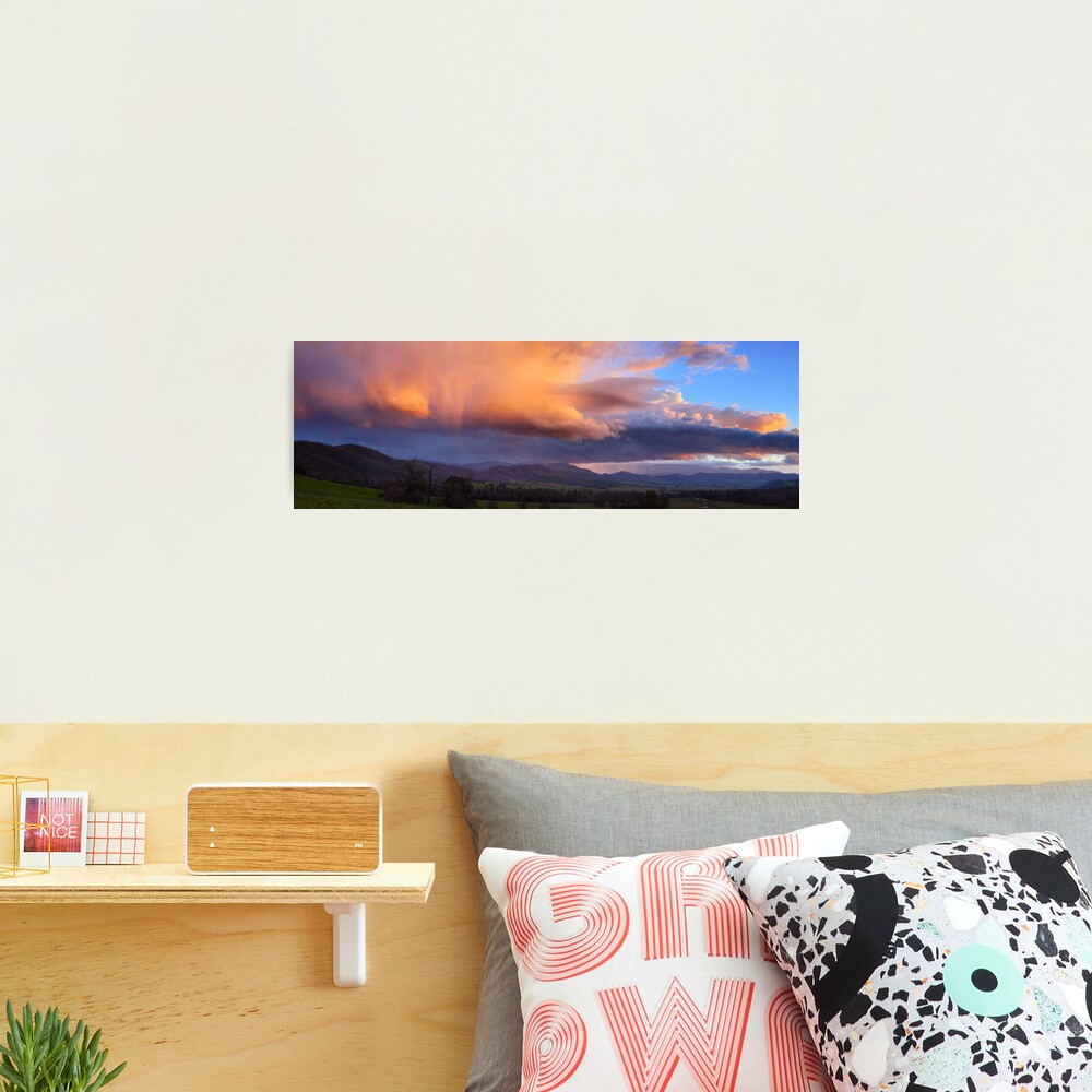 Stormy Sunset over Happy Valley, Myrtleford, Victoria, Australia Photographic Print