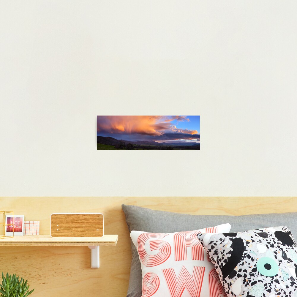Stormy Sunset over Happy Valley, Myrtleford, Victoria, Australia Photographic Print