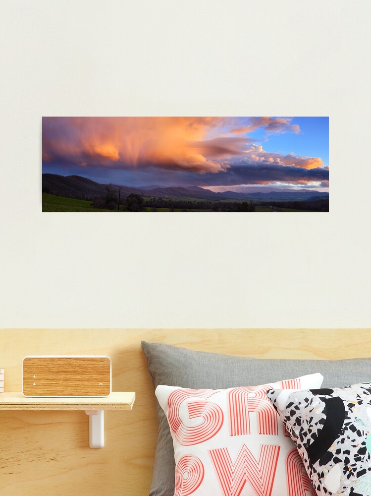 Thumbnail 2 of 3, Photographic Print, Stormy Sunset over Happy Valley, Myrtleford, Victoria, Australia designed and sold by Chockstone.