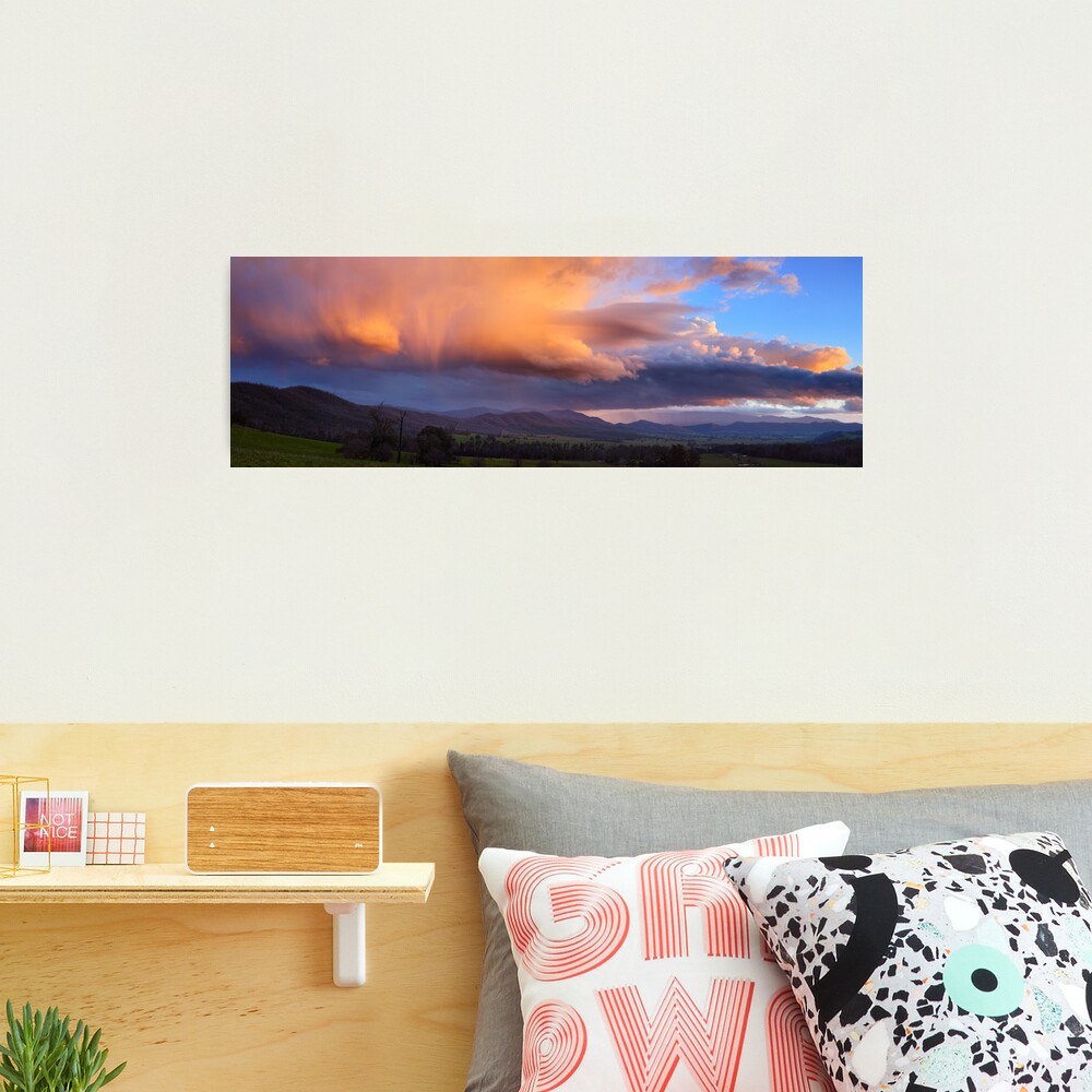 Stormy Sunset over Happy Valley, Myrtleford, Victoria, Australia Photographic Print