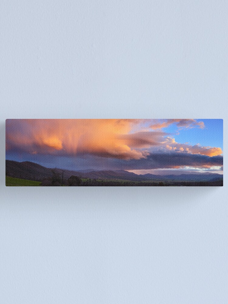 Thumbnail 1 of 3, Canvas Print, Stormy Sunset over Happy Valley, Myrtleford, Victoria, Australia designed and sold by Chockstone.