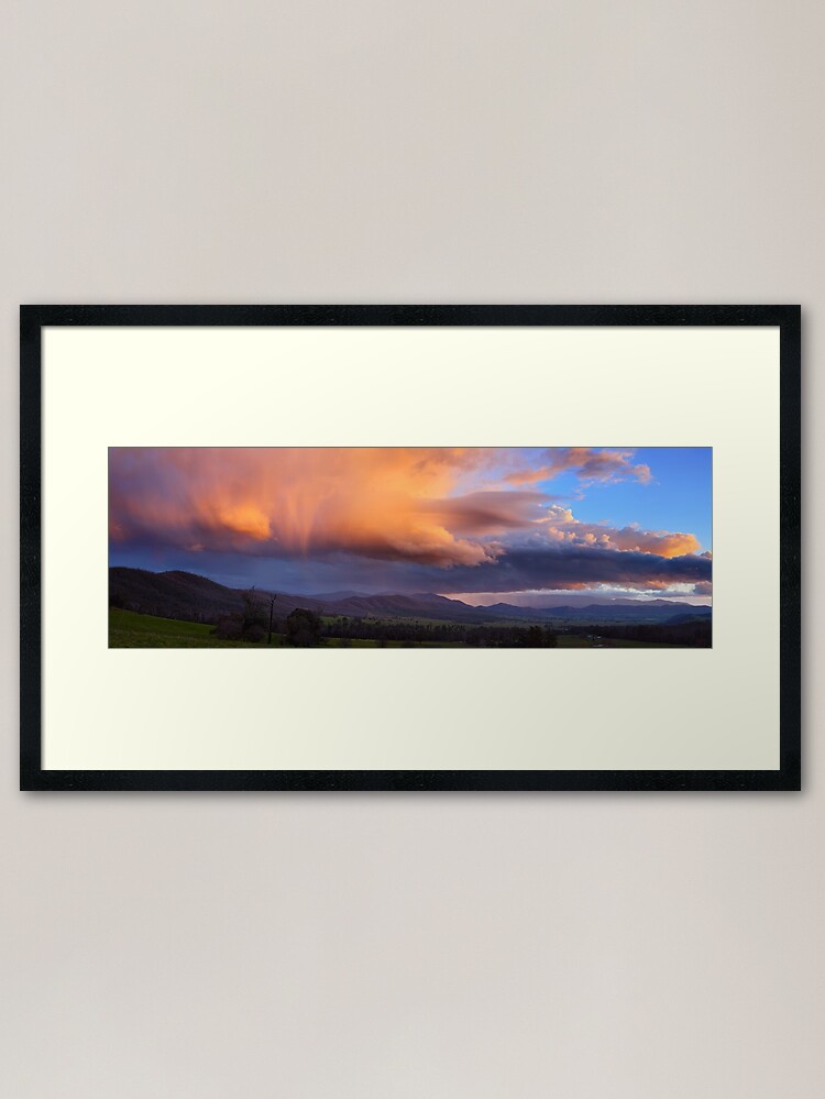 Alternate view of Stormy Sunset over Happy Valley, Myrtleford, Victoria, Australia Framed Art Print