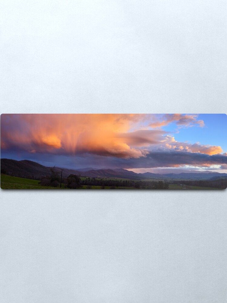 Alternate view of Stormy Sunset over Happy Valley, Myrtleford, Victoria, Australia Metal Print