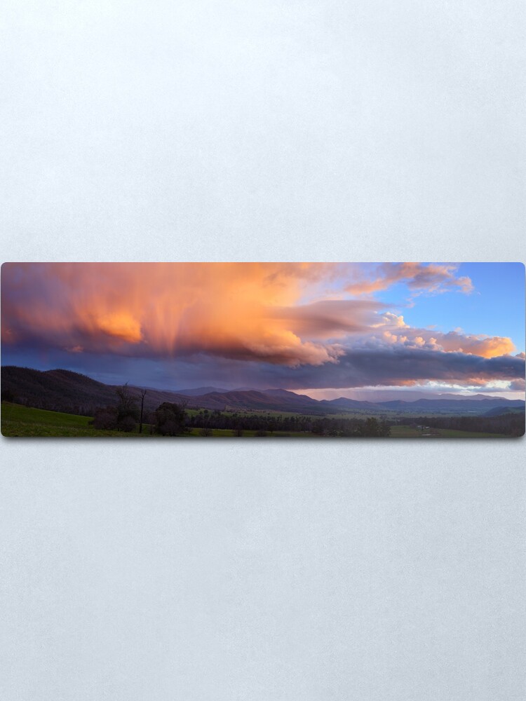 Alternate view of Stormy Sunset over Happy Valley, Myrtleford, Victoria, Australia Metal Print