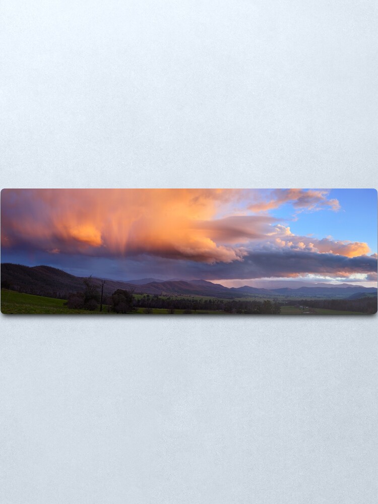 Alternate view of Stormy Sunset over Happy Valley, Myrtleford, Victoria, Australia Metal Print