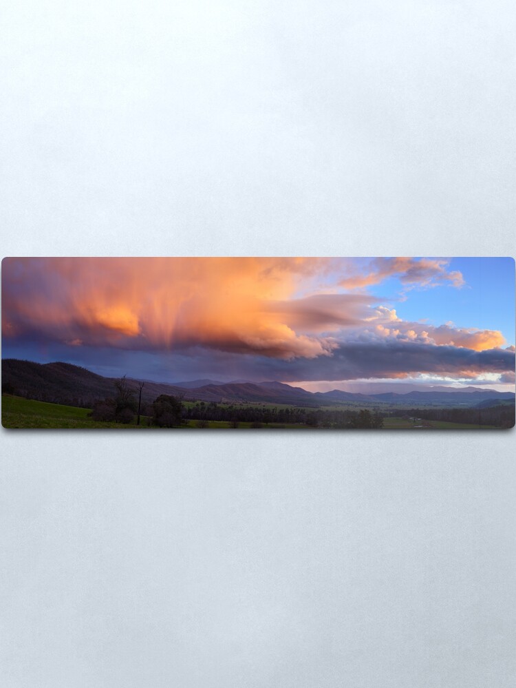 Alternate view of Stormy Sunset over Happy Valley, Myrtleford, Victoria, Australia Metal Print