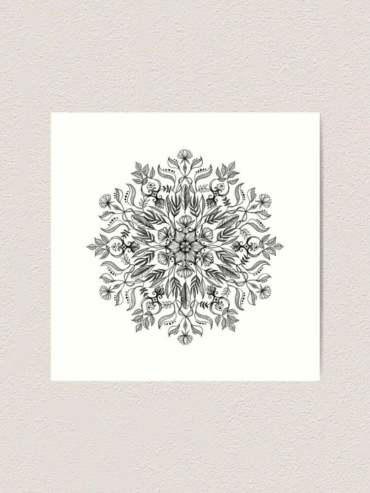 Alternate view of Thrive - Monochrome Mandala Art Print