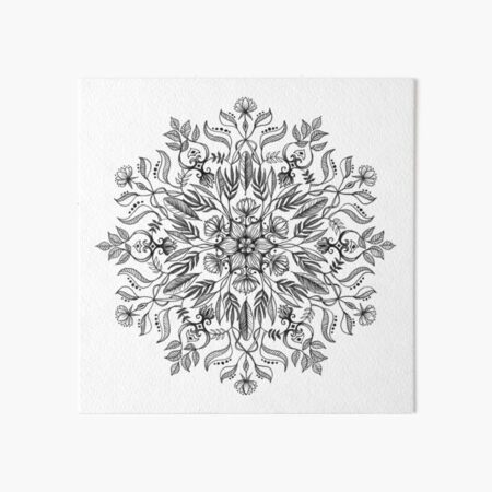 Thrive - Monochrome Mandala Art Board Print