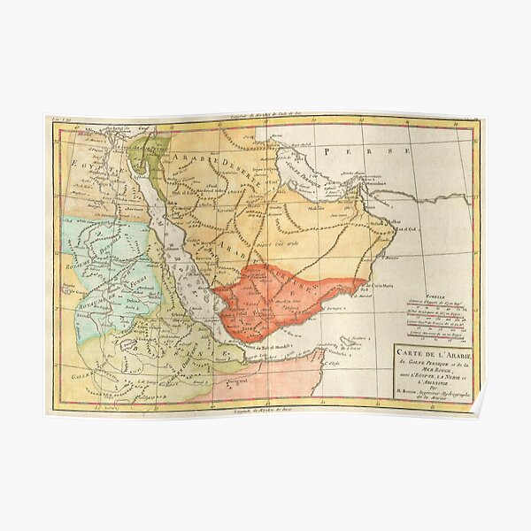 Vintage Map of Saudi Arabia (1780) Poster