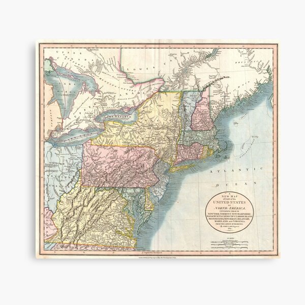 Item preview, Vintage Map of New England (1821)  designed and sold by BravuraMedia.