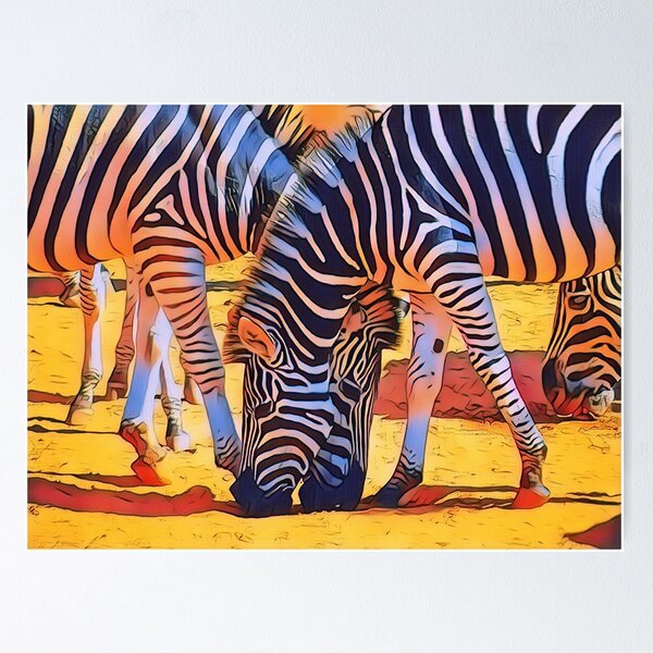Item preview, Brilliant Zebra Crossing Pop Art Safari Wildlife Photography - Digitally Enhanced designed and sold by ambers-designs.