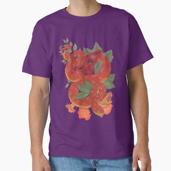 Item preview, Red Bush Viper with Lilies designed and sold by Paige Penrose.