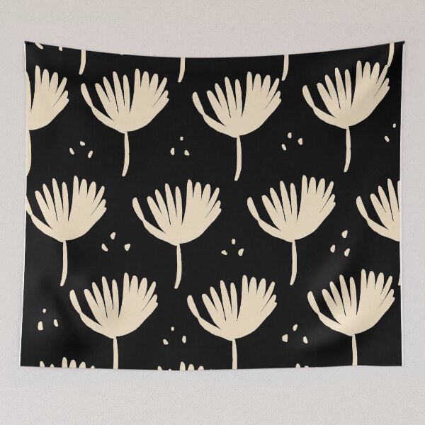 Item preview, Leaves in black and ivory  designed and sold by Laura Chemello.