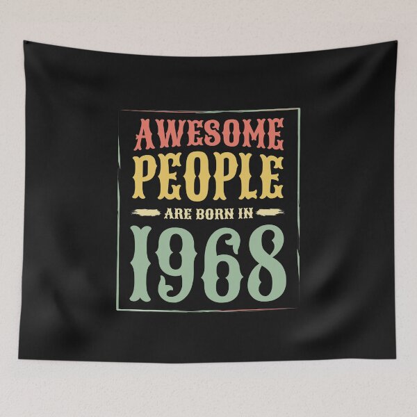 Item preview, Awesome people are born in 1968 51st Birthday Gift in Vintage Design  designed and sold by alenaz.