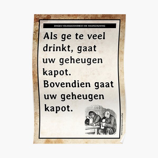 Dinges volksgezondheid hik waarschuwing Poster