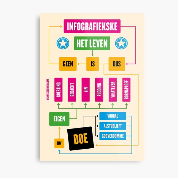 Het leven is geen infografiekske Metal Print