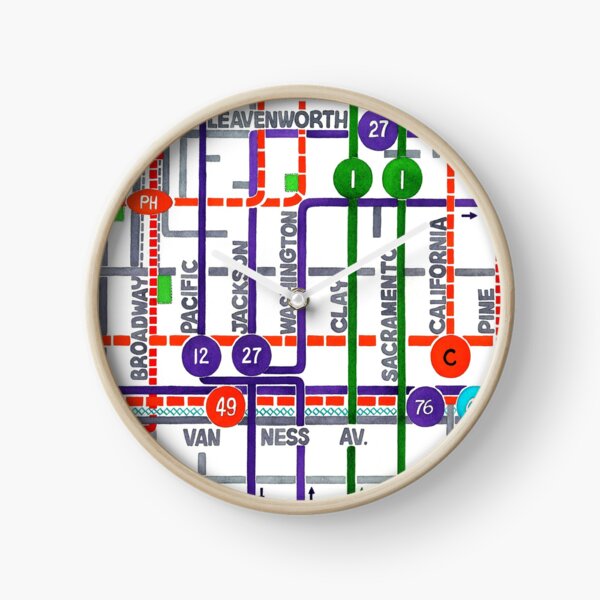 San Francisco map - Polk Gulch Clock