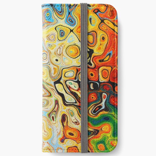 Bunte Ölflecken iPhone Flip-Case