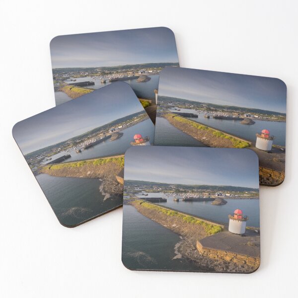 Burry Port Lighthouse and marina Coasters (Set of 4)