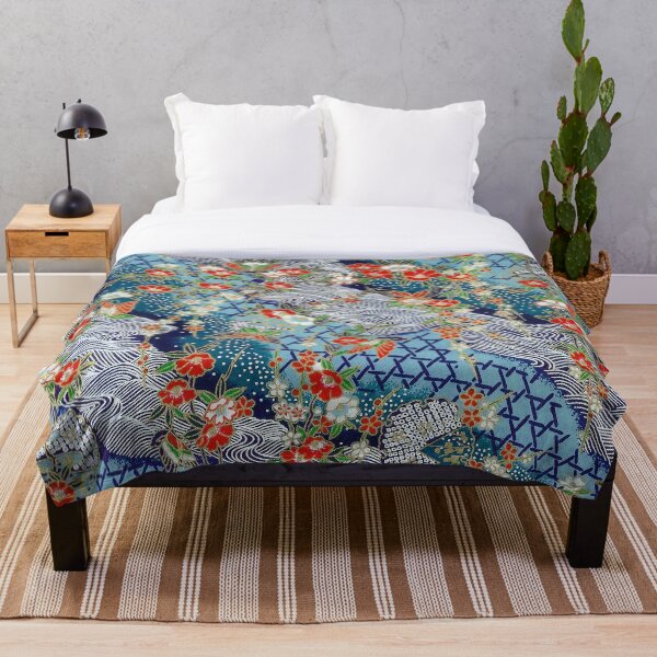 Japanese River Throw Blanket