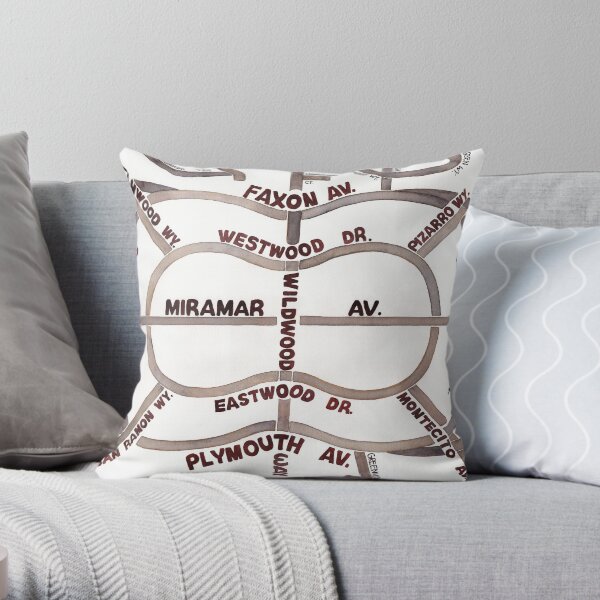 San Francisco map - Westwood Park Throw Pillow