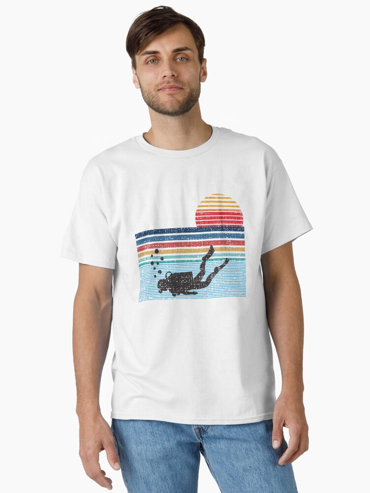 Thumbnail 2 of 7, Classic T-Shirt, Vintage Retro Scuba Diving Gifts For Scuba Diver designed and sold by mrsmitful.