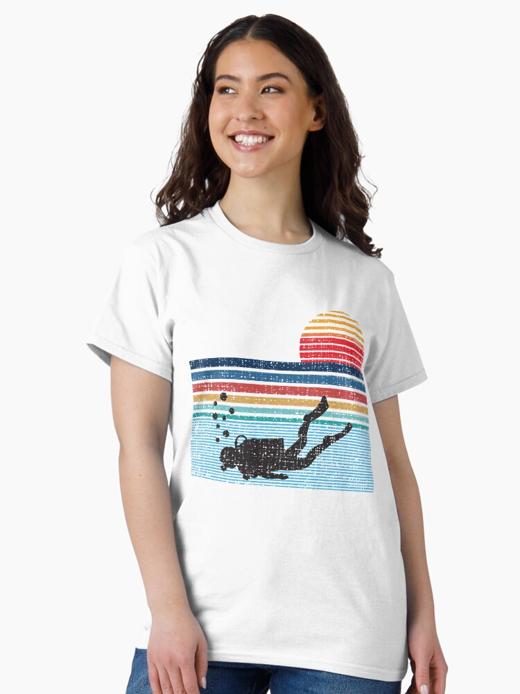 Thumbnail 1 of 7, Classic T-Shirt, Vintage Retro Scuba Diving Gifts For Scuba Diver designed and sold by mrsmitful.