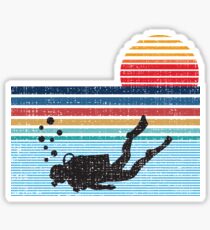 Vintage Retro Scuba Diving Gifts For Scuba Diver Sticker