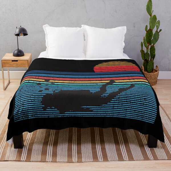 Vintage Retro Scuba Diving Gifts For Scuba Diver Throw Blanket